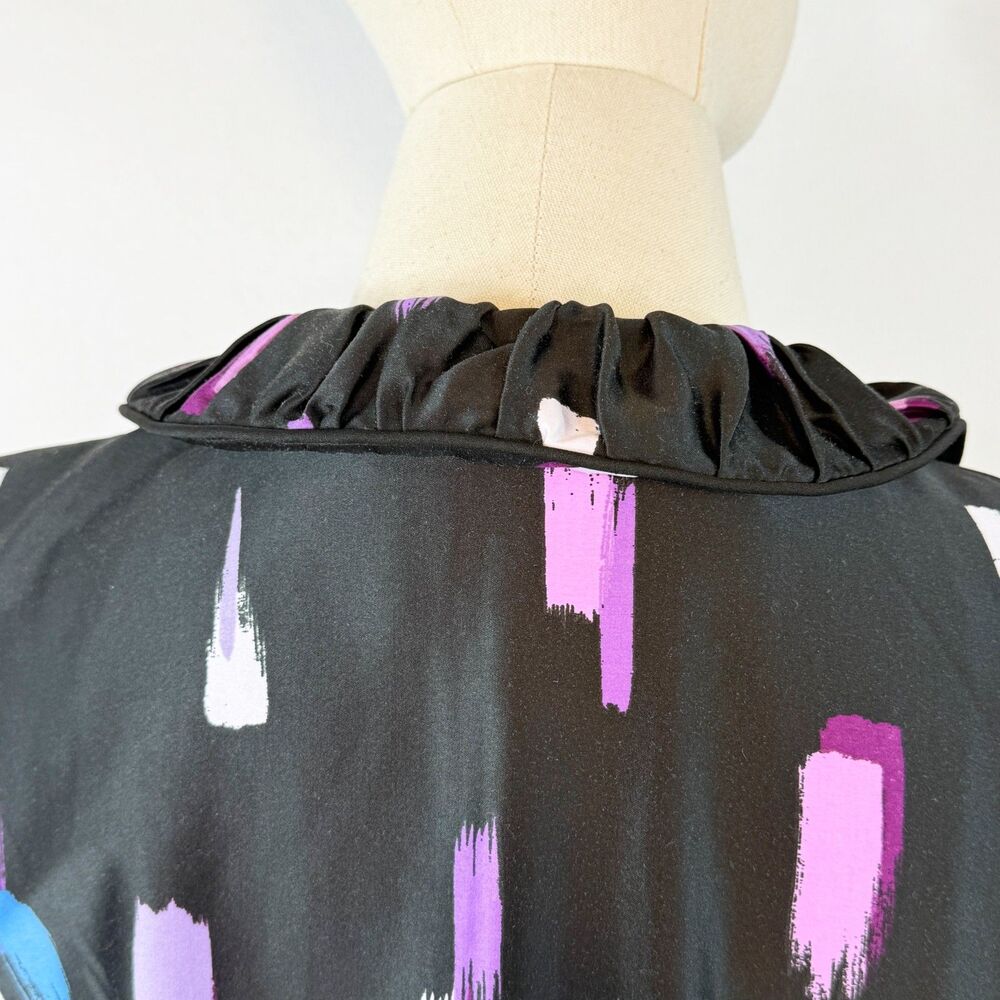 Preston & York | Hook Closure Jacket 3/4 Sleeve | Black Purple Blue Pink | Sz 14 - Picture 4 of 4